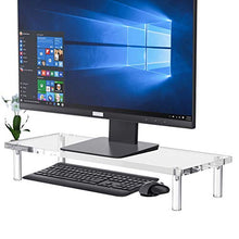 Load image into Gallery viewer, NIUBEE Monitor Stand, Acrylic Computer Monitor Stand Riser, Desk Organizer, Stable Construction, Perfect for Computer Monitor Laptop iMac Printer TV Screen.(20x7.5in)