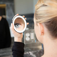 Load image into Gallery viewer, Zadro 15X Magnification Next Generation LED Lighted Suction Cup Mirror, Black, Silver Finish