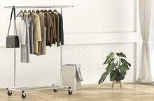 Load image into Gallery viewer, Simple Houseware Heavy Duty Clothing Garment Rack, Chrome