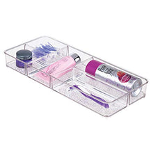 Load image into Gallery viewer, iDesign Rain Plastic Divided Vanity Organizer, Storage Tray for Cosmetics, Makeup, and Accessories on Vanity, Countertop, Bathroom, or Cabinet, 5 Compartments, 5 Compartments, Clear