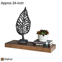 Load image into Gallery viewer, WELLAND 24 inch Walnut Mission Floating Shelves for Wall, Bathroom Wall Mount Shelves, Wood Modern Display Shelves, Book Shelves,for Bedroom,Living Room and Kitchen