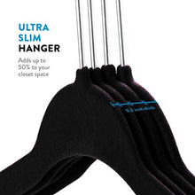 Load image into Gallery viewer, Zober Non-Slip Velvet Hangers - Suit Hangers (50-pack) Ultra Thin Space Saving 360 Degree Swivel Hook Strong and Durable Clothes Hangers Hold Up-To 10 Lbs, for Coats, Jackets, Pants, & Dress Clothes