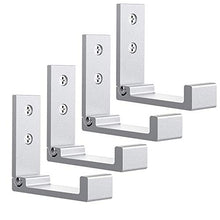 Load image into Gallery viewer, Latomex Folding Coat Hooks, Wall Hooks for Hanging Aluminum Alloy Cloth Hanger Coat Hanger Headphones Holder Headset Wall Hanger Hook- Pack of 4 (Silver)