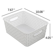 Load image into Gallery viewer, Lesbin White Plastic Weave Baskets, 4-Pack