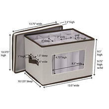 Load image into Gallery viewer, Household Essentials Natural 544 Stemware Storage Box with Lid and Handles | Champagne Glasses Canvas with Brown Trim