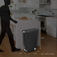 Load image into Gallery viewer, simplehuman Slim Kitchen Step trash can, 40 Liter, Black
