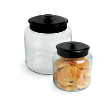 Load image into Gallery viewer, Anchor Hocking 1.5 Gallon Montana Glass Jar with Fresh Seal Lid, Black Metal, Set of 1
