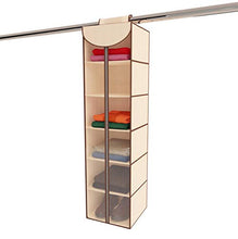 Load image into Gallery viewer, Ziz Home Hanging Closet Organizer with Zipper | 6 Shelves 12”x 12” 48" Closet Organizers and Storage Hanging Sweater Organizer for Closet Storage Hanging Clothes Sweater Shoe Storage Shelf