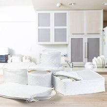Load image into Gallery viewer, 6 Piece Tabletop Quilted Vinyl Dinnerware Storage Set