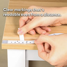 Load image into Gallery viewer, XFasten Tape Measure with Adhesive Back, 0.5-Inch x 12-Feet (2-Pack) Left to Right Peel and Stick Measuring Ruler Tape for Workbench, Woodworking, Sewing; Sticky Self-Adhesive Metal Measuring Tape