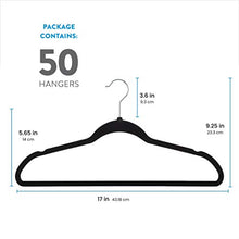Load image into Gallery viewer, Zober Non-Slip Velvet Hangers - Suit Hangers (50-pack) Ultra Thin Space Saving 360 Degree Swivel Hook Strong and Durable Clothes Hangers Hold Up-To 10 Lbs, for Coats, Jackets, Pants, & Dress Clothes