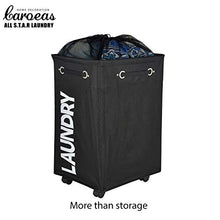 Load image into Gallery viewer, CAROEAS 23" Pro+ WHEELED Laundry Hamper Black&White Breathable Cover Heavy Duty Laundry Sorter Dirty Clothes Organizer Waterproof Foldable Laundry Basket Extra Large Laundry Bag (Pro Plus 23",Black)