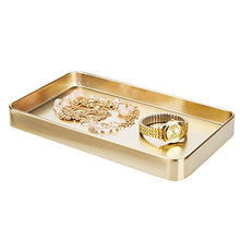 Load image into Gallery viewer, mDesign Modern Decorative Metal Guest Hand Towel Storage Tray Dispenser, Sturdy Holder for Disposable Paper Napkins, Jewelry, Eyeglasses - Bathroom Vanity Countertop Organization - Soft Brass
