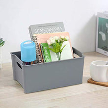 Load image into Gallery viewer, Farmoon Grey Storage Bin with Handle, Stackable Plastic Baskets/Bins Organizer, 4 Packs