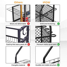 Load image into Gallery viewer, IPOW Upgrade Garage Sports Equipment Storage Organizer| Ball Storage Rack| Garage Ball Organizer| Sports Gear Storage| New Garage Storage Racks with Baskets, Hooks, Bat Rack, Ball Ring Rack Steel