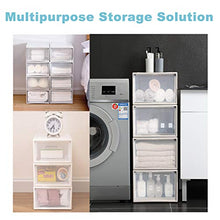 Load image into Gallery viewer, ASKITO Drop-front Shoe Box, Large Shoe Containers Display Case with Magnet Door, Clear Plastic Shoe Organizer Stackable, 3 Pack, 14.17 x 10.23 x 7.28 Inches