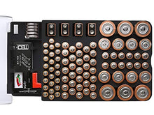 Load image into Gallery viewer, The Battery Organizer TBO1531 The Batt Storage Case with Hinged Clear Cover, Includes a Removable Tester, Holds 93 Batteries Various Sizes, Black