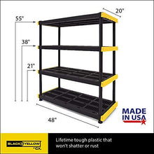 Load image into Gallery viewer, Original Black & Yellow 4-Tier Storage Shelving Unit, Indoor/Outdoor