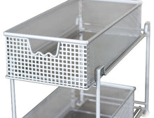 Load image into Gallery viewer, DecoBros 2 Tier Mesh Sliding Cabinet Basket Organizer Drawer,Silver