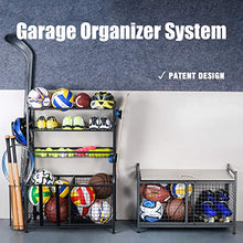 Load image into Gallery viewer, Mythinglogic Heavy-Duty Storage Bench for Garage,Sports Equipment Storage Organizer for Garage/Basement/Entryway/Living Room