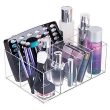 Load image into Gallery viewer, iDesign InterDesign Organizer for Vanity Cabinet to Hold Makeup Beauty Products Hair Accessories – 5 Compartments, Clear Clarity Cosmetic, 5 Section