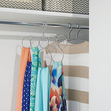 Load image into Gallery viewer, iDesign Classico Metal 8-Loop Scarf Hanger, No Snag Closet Organization Storage Holder for Scarves, Men's Ties, Women's Shawls, Pashminas, Belts, Accessories, Clothes, 13.13" x .5" x 1.25", Chrome