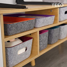 Load image into Gallery viewer, Teeo Felt Drawer Organizer Container Caddy Jewelry Tray Makeup Storage Organizers Home Office Desk Cosmetic Bins Dividers Box Compartment Nursery Bedroom Closet Organization, Pack of 9, Royal Blue