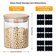 Load image into Gallery viewer, Glass Jars Set 8oz, Yibaodan 12 Set Spice Jars with Bamboo Airtight Lids and Labels, Food Cereal Storage Containers for Home Kitchen Tea Herbs Pasta Coffee Flour Herbs Grains