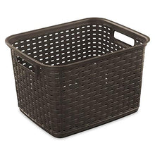 Load image into Gallery viewer, Sterilite 12736P06 Tall Weave Basket, Espresso, 6-Pack