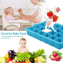 Load image into Gallery viewer, Ice Cube Trays 3 Pack, Morfone Silicone Ice Tray with Removable Lid Easy-Release Flexible Ice Cube Molds 24 Cubes per Tray for Cocktail, Whiskey, Baby Food, Chocolate, BPA Free