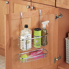 Load image into Gallery viewer, iDesign Axis Over the Cabinet 2-Tier Kitchen Storage Basket Organizer for Aluminum Foil, Sandwich Bags, Cleaning Supplies, Garbage Bags, Bath Supplies, Chrome