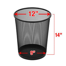 Load image into Gallery viewer, Seville Classics 3-Pack Round Mesh Wastebasket Recycling Bin, 6 Gal, 12" Diameter Top x 14" H, Black