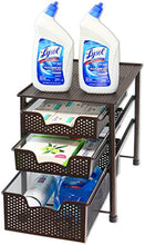 Load image into Gallery viewer, Simple Houseware Stackable 3 Tier Sliding Basket Organizer Drawer, Bronze