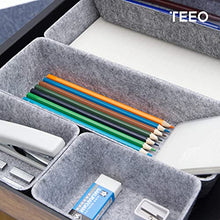 Load image into Gallery viewer, Teeo Felt Drawer Organizer Container Caddy Jewelry Tray Makeup Storage Organizers Home Office Desk Cosmetic Bins Dividers Box Compartment Nursery Bedroom Closet Organization, Pack of 9, Royal Blue