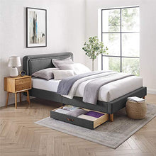 Load image into Gallery viewer, MUSEHOMEINC Upholstered Solid Wood Under Bed Storage Drawer with 4-Wheels for Bedroom/Leather Handle,Wooden Underbed Storage Organizer,Suggested for Twin and Full Size Platform Bed