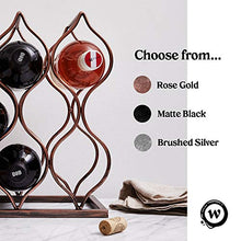Load image into Gallery viewer, Will's Tabletop Wine rack - Imperial Trellis (8 Bottle, Rose Gold) – Freestanding countertop wine rack and wine bottle storage, perfect wine gifts and accessories for wine lovers, no assembly required
