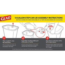 Load image into Gallery viewer, GLAD GLD-74030 Plastic Step Trash Can with Clorox Odor Protection of The Lid | 13 Gallon, 50 Liter, Black