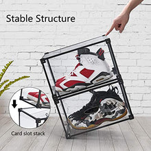Load image into Gallery viewer, YPath Clear Acrylic Shoe Box Plastic Stackable-Sneaker Storage Drawer Containers Shelf-Magnetic Lids Side Open Display Case Organizer for Sneakerheads, Fully Transparent Design for Collectibles(4PCS)