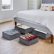 Load image into Gallery viewer, Anyoneer Under bed Storage Containers, Drawer Organizer, Set of 4, UnderBed Storage for Clothes, Blankets and Shoes, Woven Fabric with Panel Structure, 39.5'' x 17.7'' x 5.9'' (Gray)