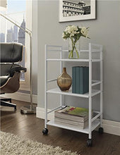 Load image into Gallery viewer, Ameriwood Home Marshall 3-Shelf Metal Rolling Utility Cart, White