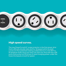 Load image into Gallery viewer, 360 Electrical 360529 PowerCurve 3.4A Surge Protector Power Strip with 5 Rotating Outlets, 2 USB Ports, 3.4A/17W USB Power, 6ft Power Cord and 1080 Joules Surge Protection Designed to Fit Large Plugs