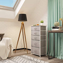 Load image into Gallery viewer, YITAHOME Fabric Dresser with 5 Drawers - High Storage Tower, Organizer Unit for Bedroom, Living Room, Hallway, Closets & Nursery - Sturdy Steel Frame, Wooden Top & Easy Pull Fabric Bins - Light Grey