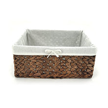 Load image into Gallery viewer, Rectangular Woven Seagrass Storage Bin with Handle,Kingwillow. (water hyacinth, Large)