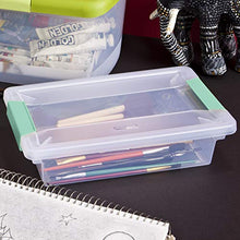 Load image into Gallery viewer, Sterilite 19618606 Small Clip Box, Clear Lid & Base w/Colored Latches, 6-Pack