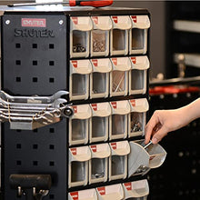 Load image into Gallery viewer, SHUTER Plastic Tilt Out Storage Bins for Parts, Tools, Arts, Crafts and Sewing Supplies Organization, 8 Tip Out Bins as Garage Storage cabinets, Black, FO-308-BK