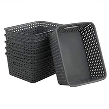 Load image into Gallery viewer, Teyyvn Plastic Storage Basket, 10.03" x 7.59" x 4.09", Pack of 6, Gray