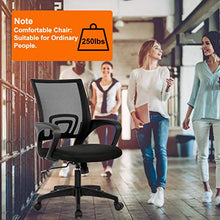 Load image into Gallery viewer, Home Office Chair Ergonomic Desk Chair Mesh Computer Chair with Lumbar Support Armrest Executive Rolling Swivel Adjustable Mid Back Task Chair for Women Adults, Black