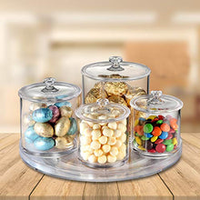 Load image into Gallery viewer, Lazy Susan Turntable Food Storage Container for Cabinets, Pantry, Refrigerator, Countertops, BPA Free - Spinning Organ-izer Rack for Spices, Condiments, Baking Supplies - 9" Round,Clear