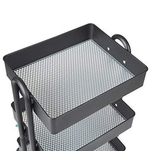 Load image into Gallery viewer, ECR4Kids-ELR-20702 4-Tier Metal Rolling Utility Cart - Heavy Duty Mobile Storage Organizer, Black