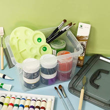 Load image into Gallery viewer, Tstorage 6-Pack Plastic Stackable Storage Container/Box, Transparent Gray Lid and Handle, Hold 5 Quart